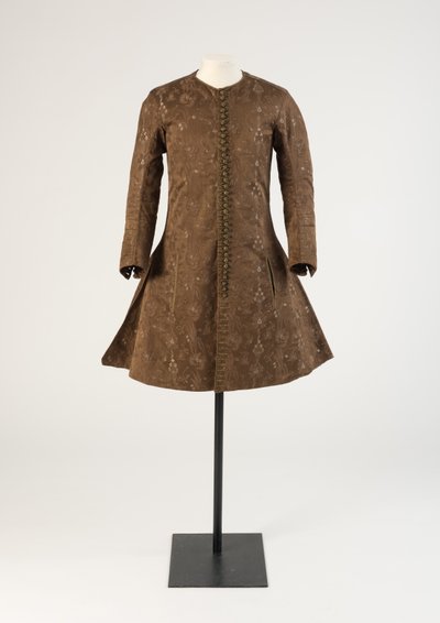 Panciotto da uomo in seta marrone tessuta, 1690 da Unbekannt Unbekannt